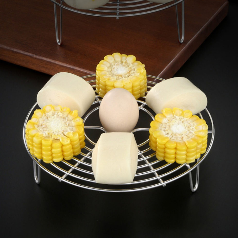 الصورة المصغرة: Durable 304 Stainless Steel Tray Stand Pot Steaming Cookware Steamer Rack Steame