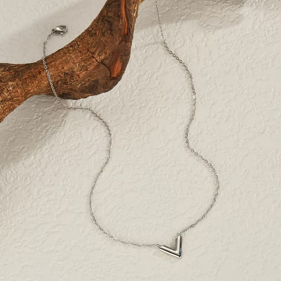 Thumbnail: Fashion Brand V Letter Pendant Necklace Stainless Steel Jewelry for Women Mom V-