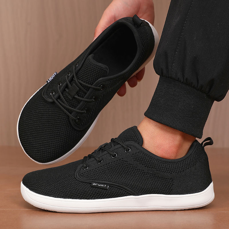 الصورة المصغرة: Simple Wide Footed Men and Women Universal Mesh Breathable Sports Shoes Lightwei