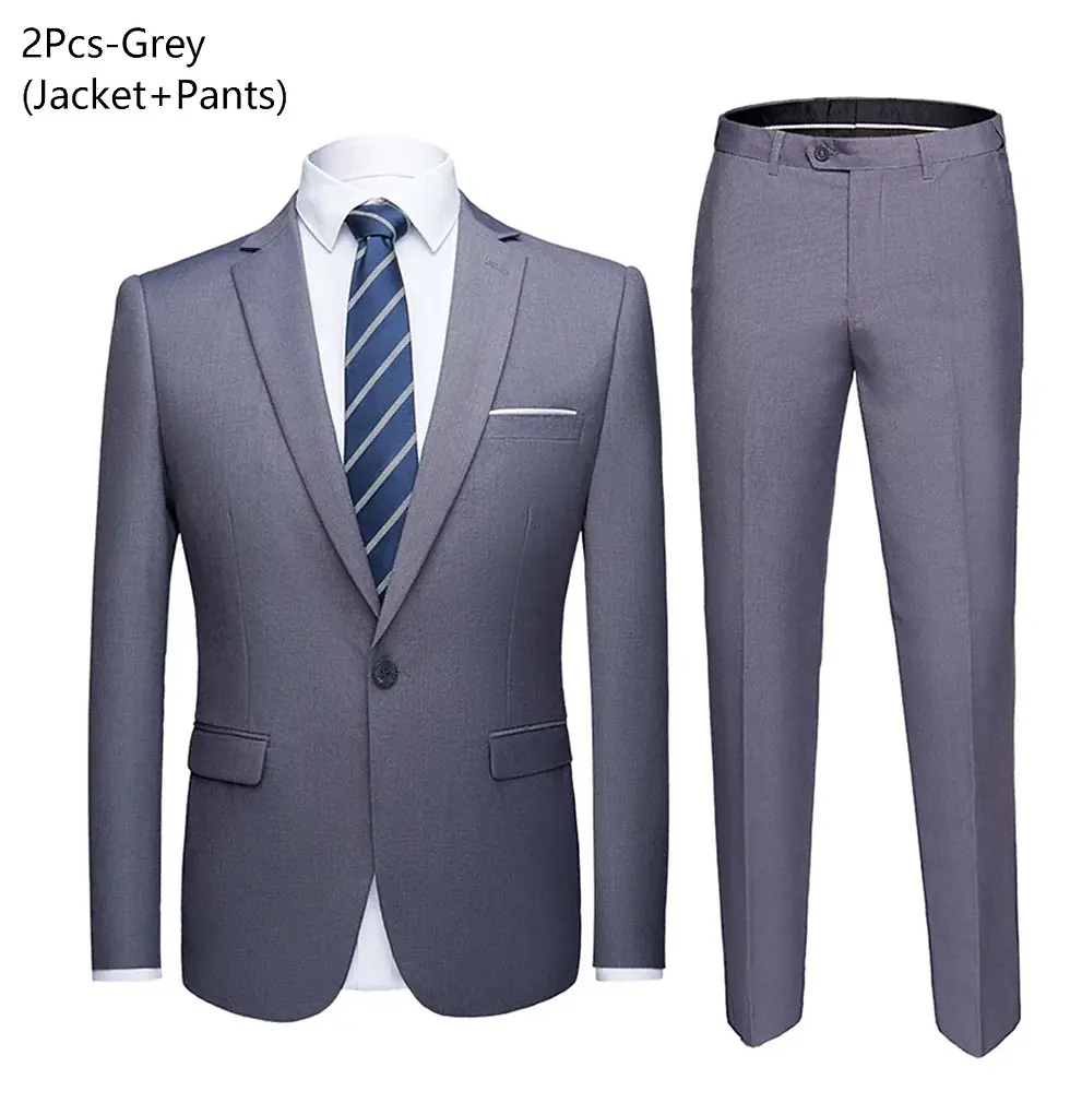 Thumbnail: Wedding Suit For Men Set Elegant Blazers Groom's Formal 3 Pieces Full Jackets Ve