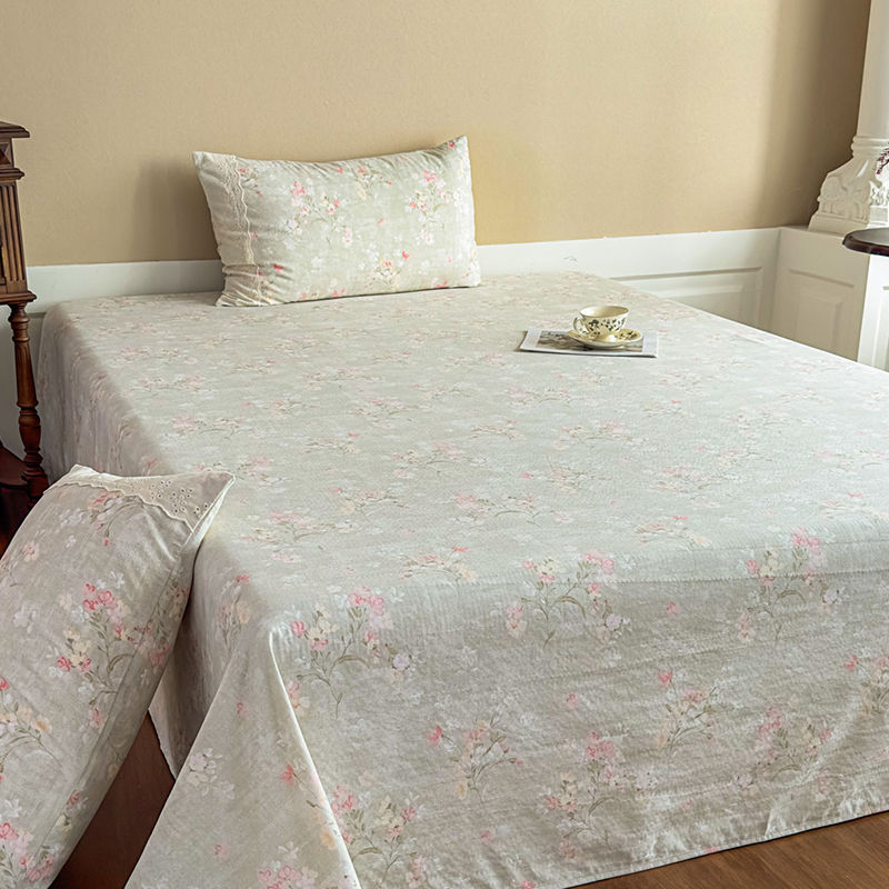 Thumbnail: 100% Cotton Flat Sheet with Pillowcase Single/Double/Queen/King Size Bedsheet Ad