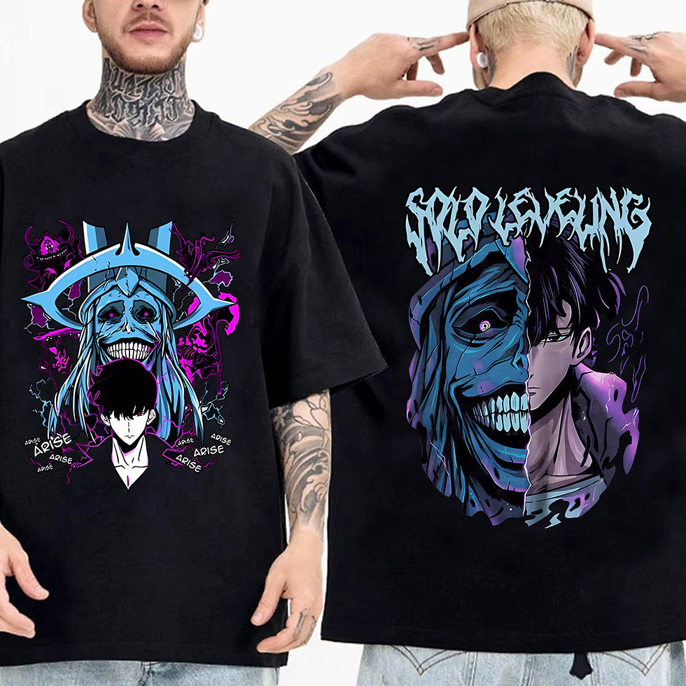 الصورة المصغرة: Solo Leveling Statue of God Shirt Sung Jinwoo Shirt Anime Graphic Tees Anime Hig