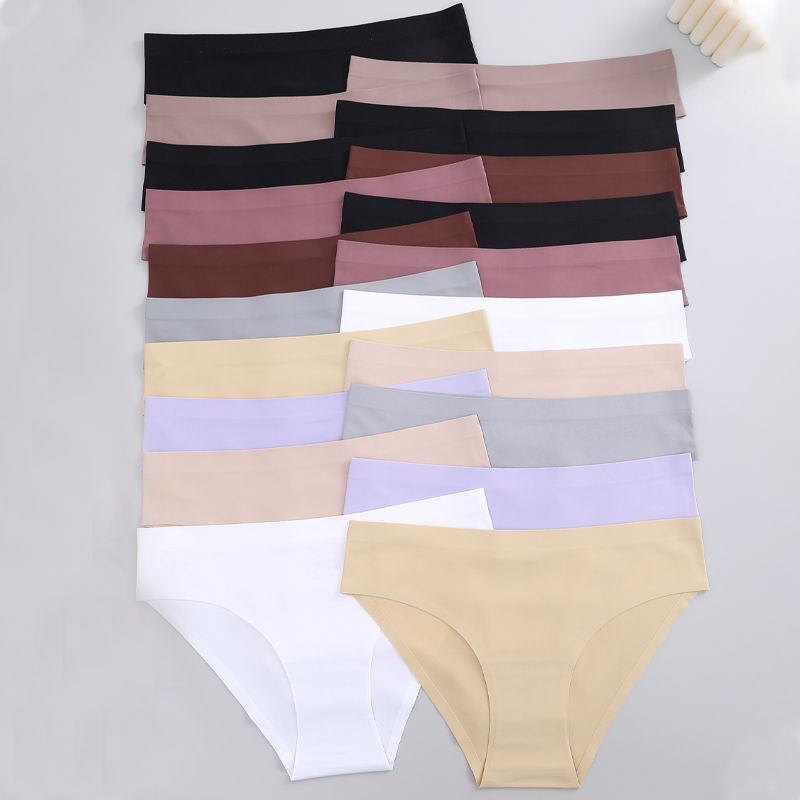 الصورة المصغرة: 20PCS Wholesale Seamless Panties Ice Silk Ultra Thin Breathable Underwear Sexy L