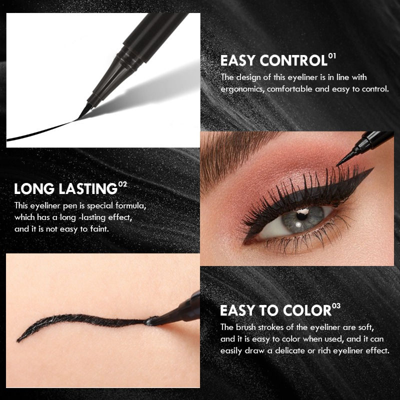 Thumbnail: 5PCS/Set Smooth Liquid Eyeliner Pen, Waterproof, Long-lasting Makeup, Black, Ult