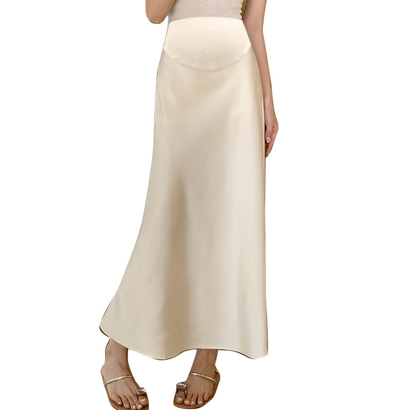 Thumbnail: Satin Smooth Drooping Maternity Fishtail Skirts Summer Y2k Youth A Line Pencil E