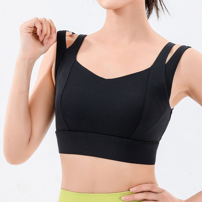 الصورة المصغرة: Xlwsbcr New Yoga Bras Women's Gym Sexy Underwear Sports Bra Tank Top Gathering S
