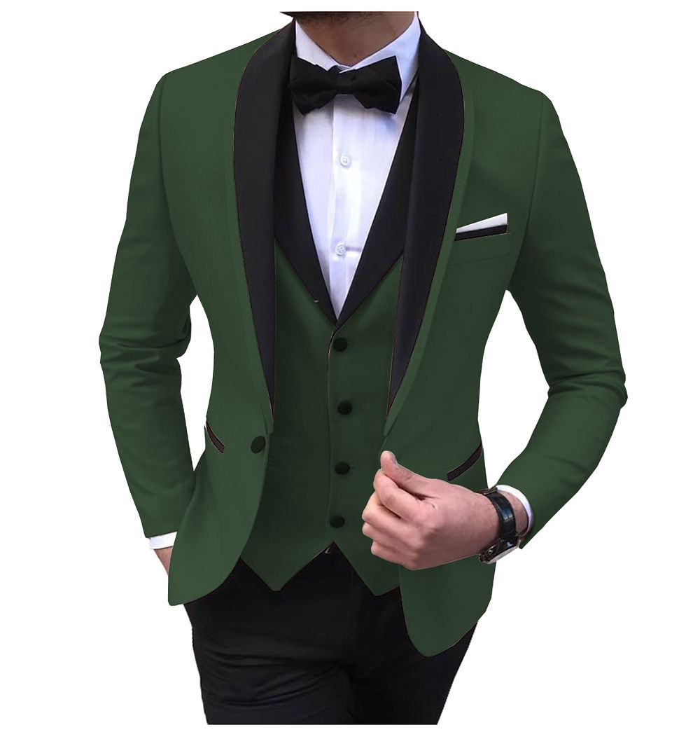 Thumbnail: White Slit Mens Suits 3 Piece Black Shawl Lapel Casual Groom Tuxedos for Wedding