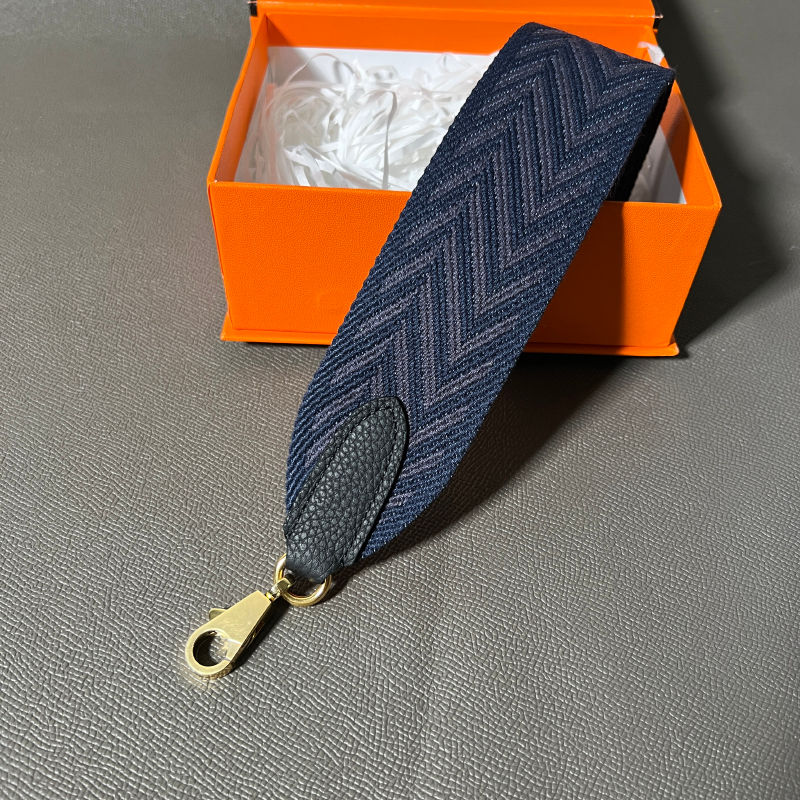الصورة المصغرة: Hand-Sewn Leather Woven Canvas Shoulder Strap 5cm Wide Wax Line Herbag Evelyn Re