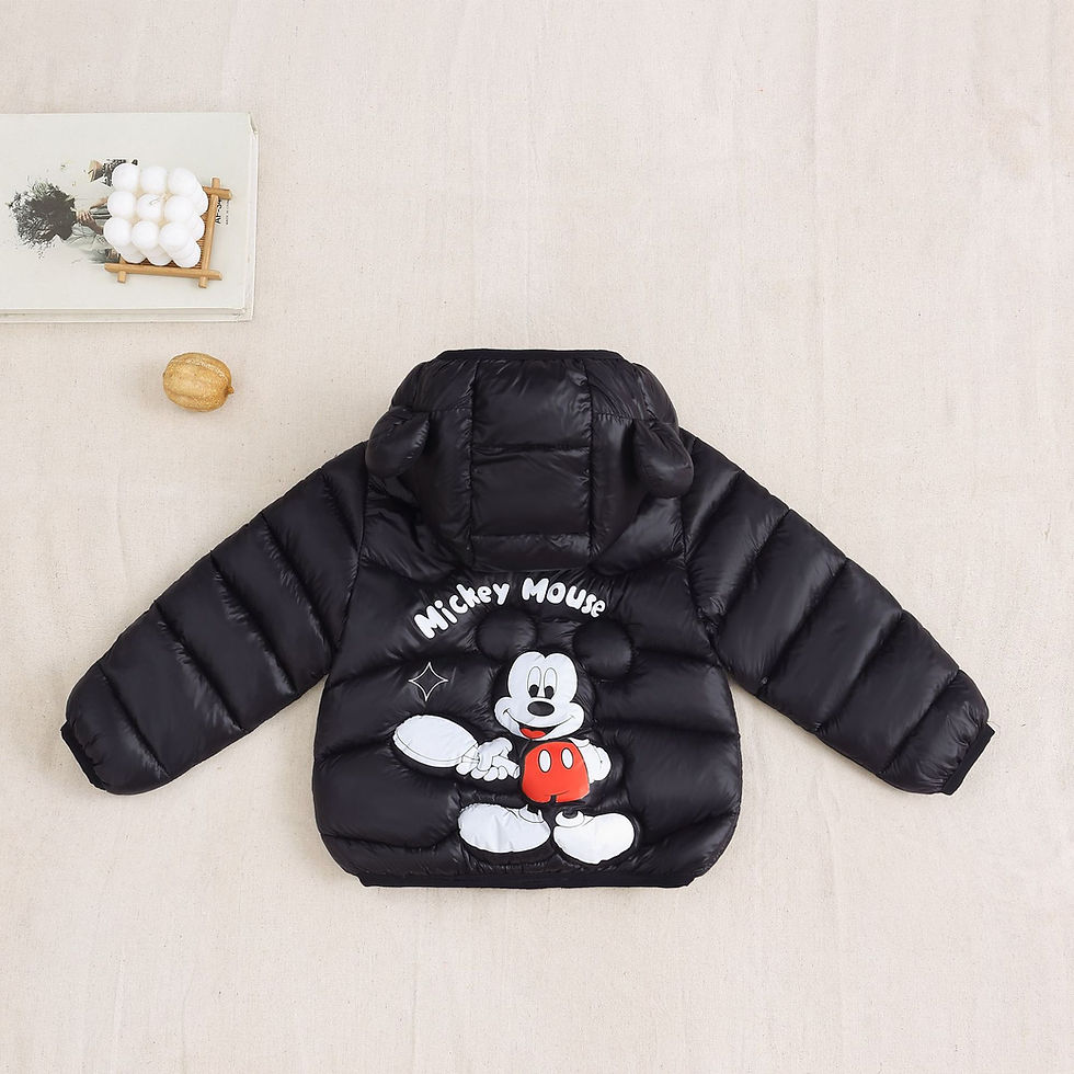 الصورة المصغرة: Baby Boys Girls Lightweight Down Jacket 2025 Autumn Winter Kids Cartoon Mickey M