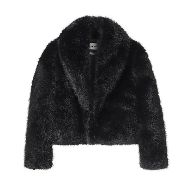 الصورة المصغرة: Neo Mint Street Fashion Shawl Collar Faux Fox Fur Coat Women 2024 Winter Cool Gi