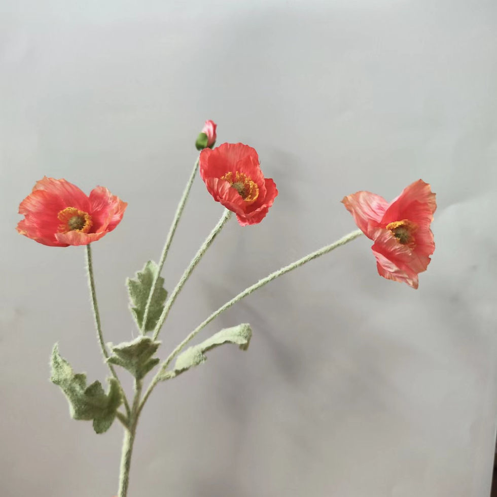 Thumbnail: 4 Head Artificial Flowers Bouquet Poppy Fake Flowers For Home Decor Garden Party