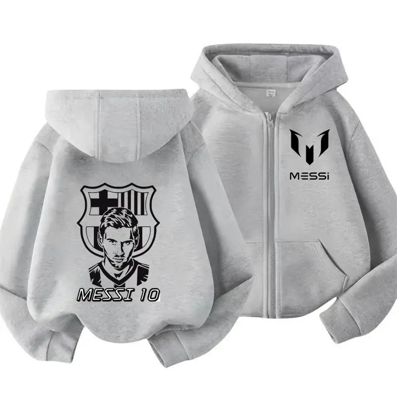 الصورة المصغرة: Messi Hoodie Children's Clothing Spring Fall Long Sleeve Hooded Zipper Hoodie Sp