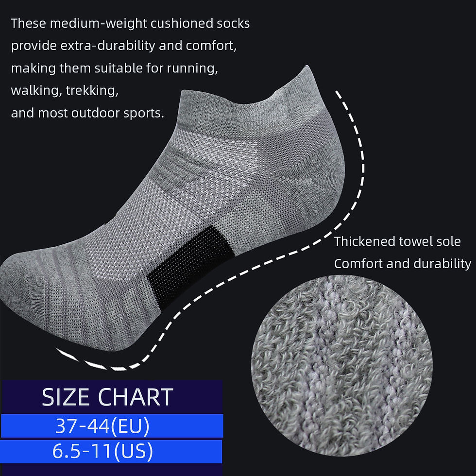 Thumbnail: 3 Pairs Men's Cycling Sport Socks Basketball Running Compression Ankle Sock Blac