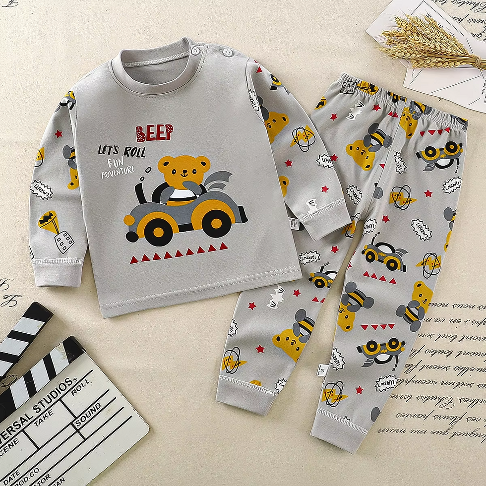 الصورة المصغرة: Children Underwear Set Boys Cotton Pajamas Girls Baby Autumn Clothes Long Sleepw
