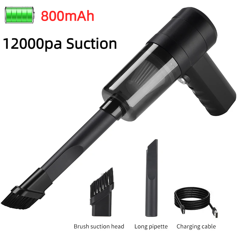 الصورة المصغرة: New 12000Pa Wireless Car Vacuum Cleaner USB Charging 1800mAh Portable Cleaning A