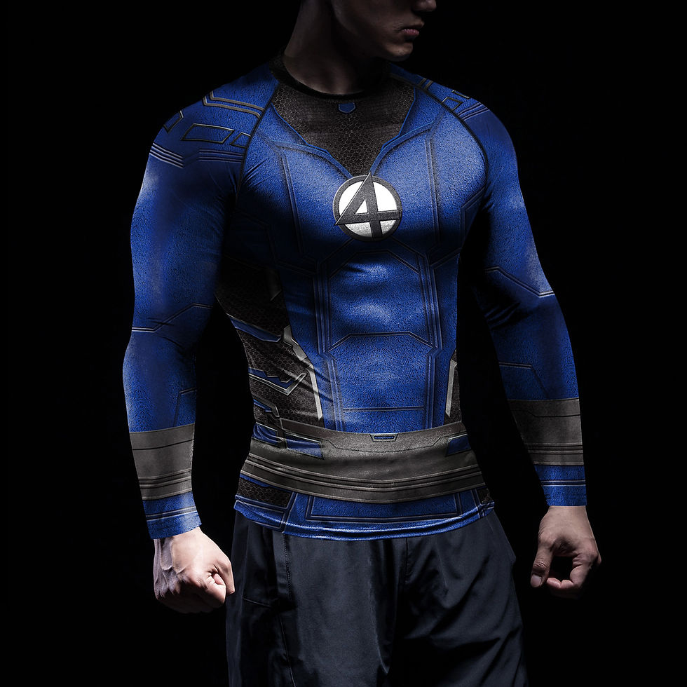 Thumbnail: Nadanbao Swimming Men's Rash Guard Workout Tee Man Cosplay Superhero Long Sleeve