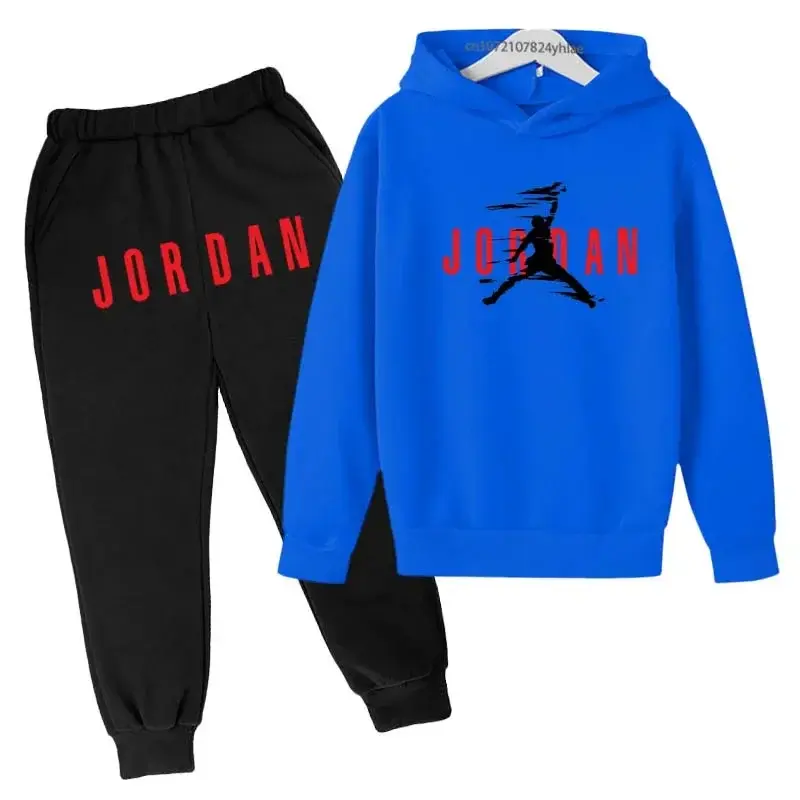الصورة المصغرة: Kids Fashion Brand Letter Print 2pcs Pullover Hoodie+Pants Tracksuits 2-13 Years