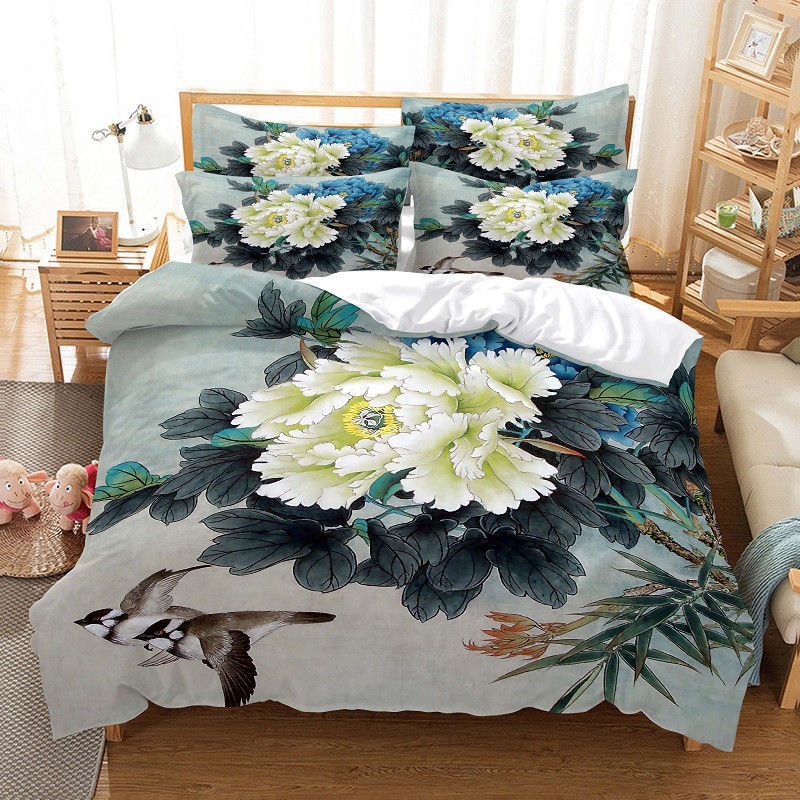 Thumbnail: Flowers Bedding Set Duvet Cover Set 3d Bedding Digital Printing Bed Linen Queen 