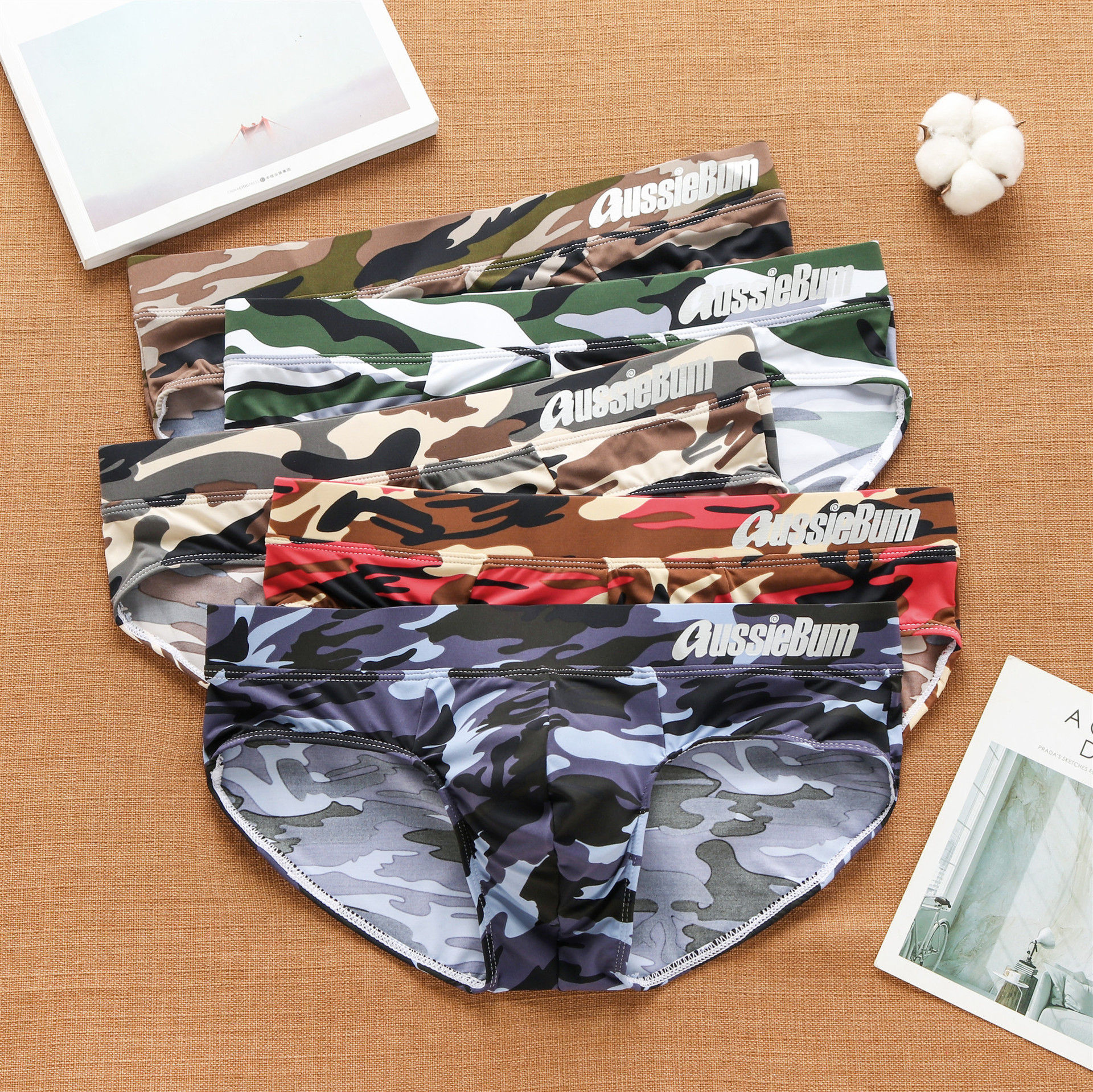 Brand Men's Underwear Cool Summer Camouflage Personality Low Waist Sexy Close-Fi