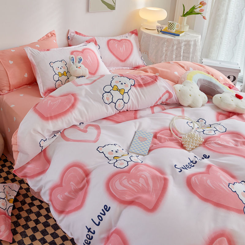 الصورة المصغرة: Spring Bedding Set Fashion Cartoon Kids Single Double Queen Size Flat Sheet Duve