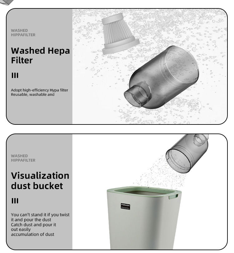 الصورة المصغرة: 6 IN 1 Car Vacuum Cleaner Suction Blow Vaccum Vacum Wireless Home Handheld Charg