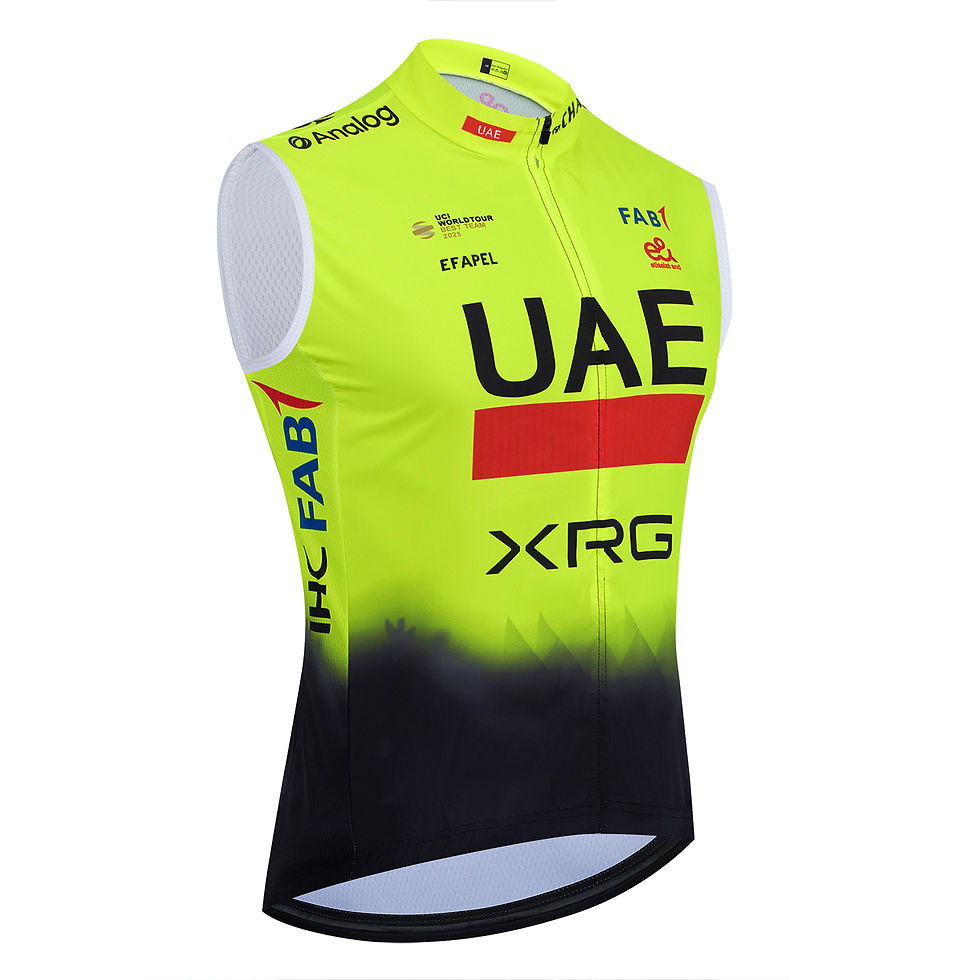 Thumbnail: New Gold 2025 UAE Cycling Jersey Summer Windbreaker Men Women Bike Vest Maillot 