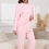 Thumbnail: 2-piece Set Of Women's Autumn And Winter Home Wear Simple Solid Color Flannel Ho