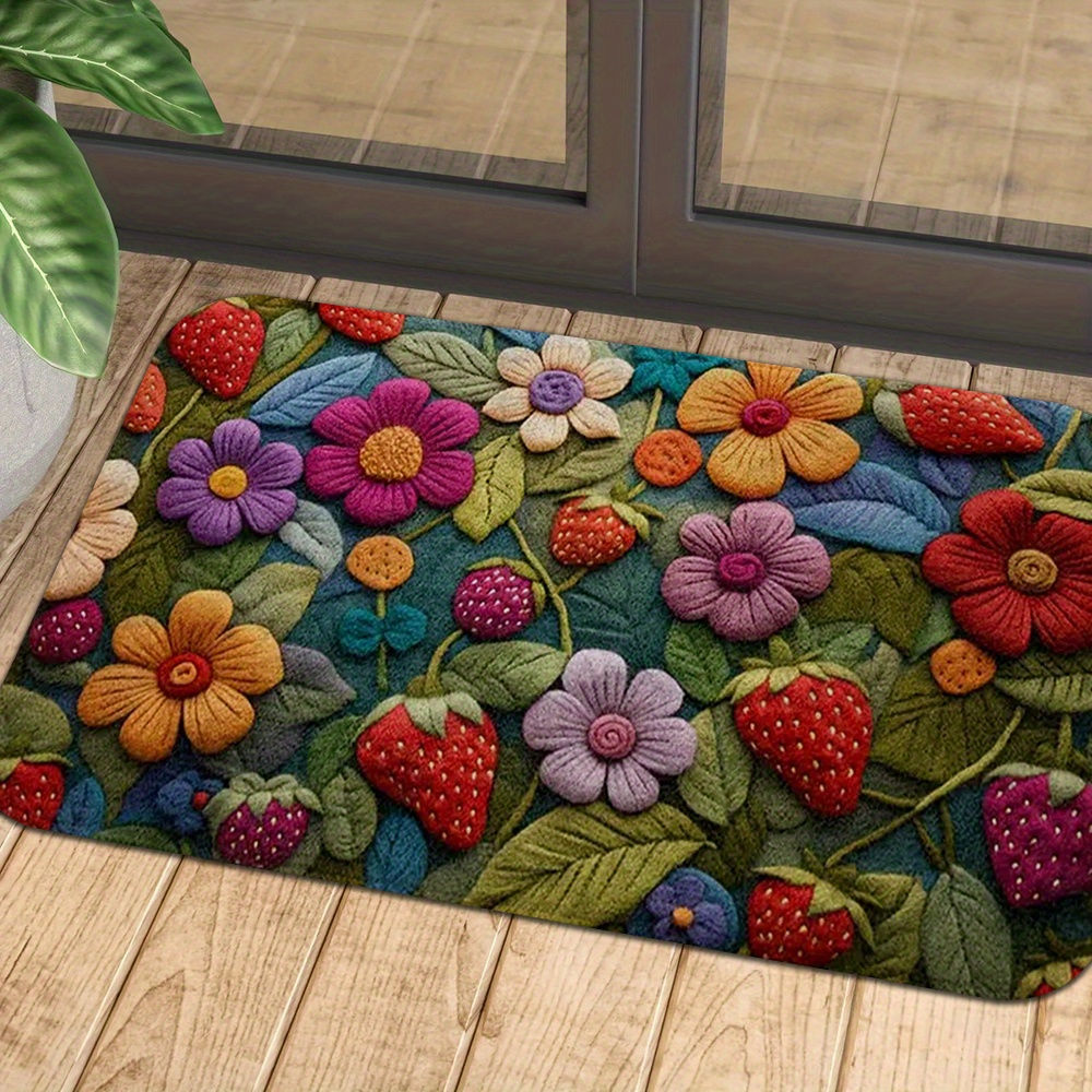 VIKAMA New Three-Dimensional Sense Of Flowers Home Entry Carpet Coffee Table Win