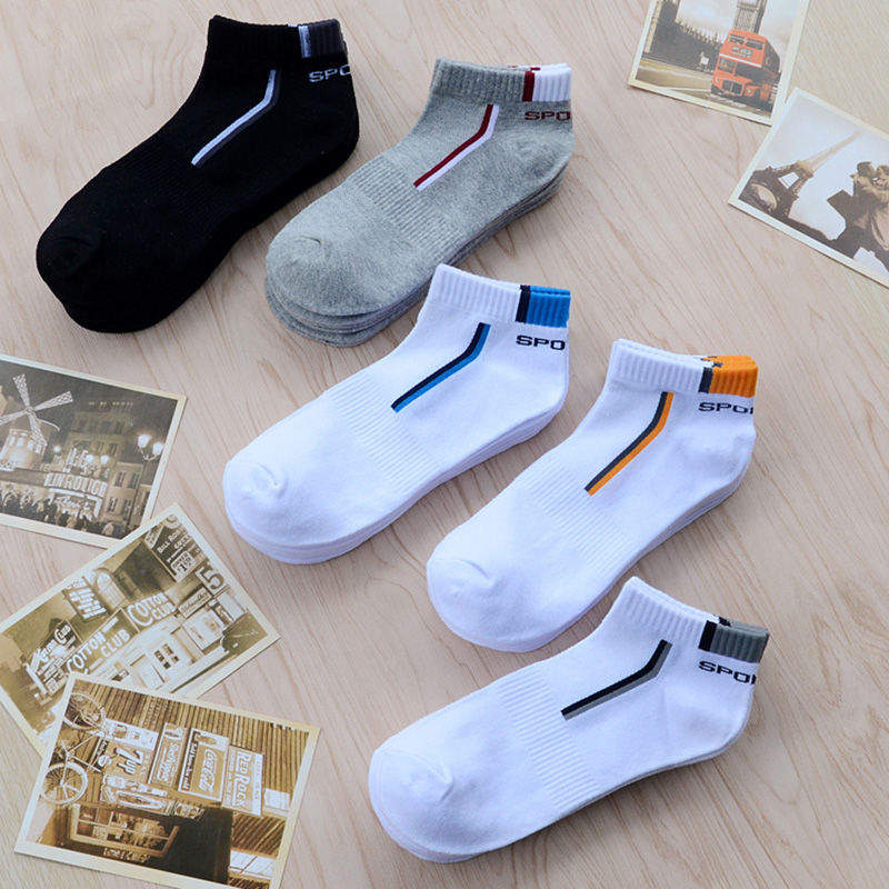 Thumbnail: 5 Pair/lot Summer Pure Cotton Men's Socks Fashion Breathable Boat Socks Comforta