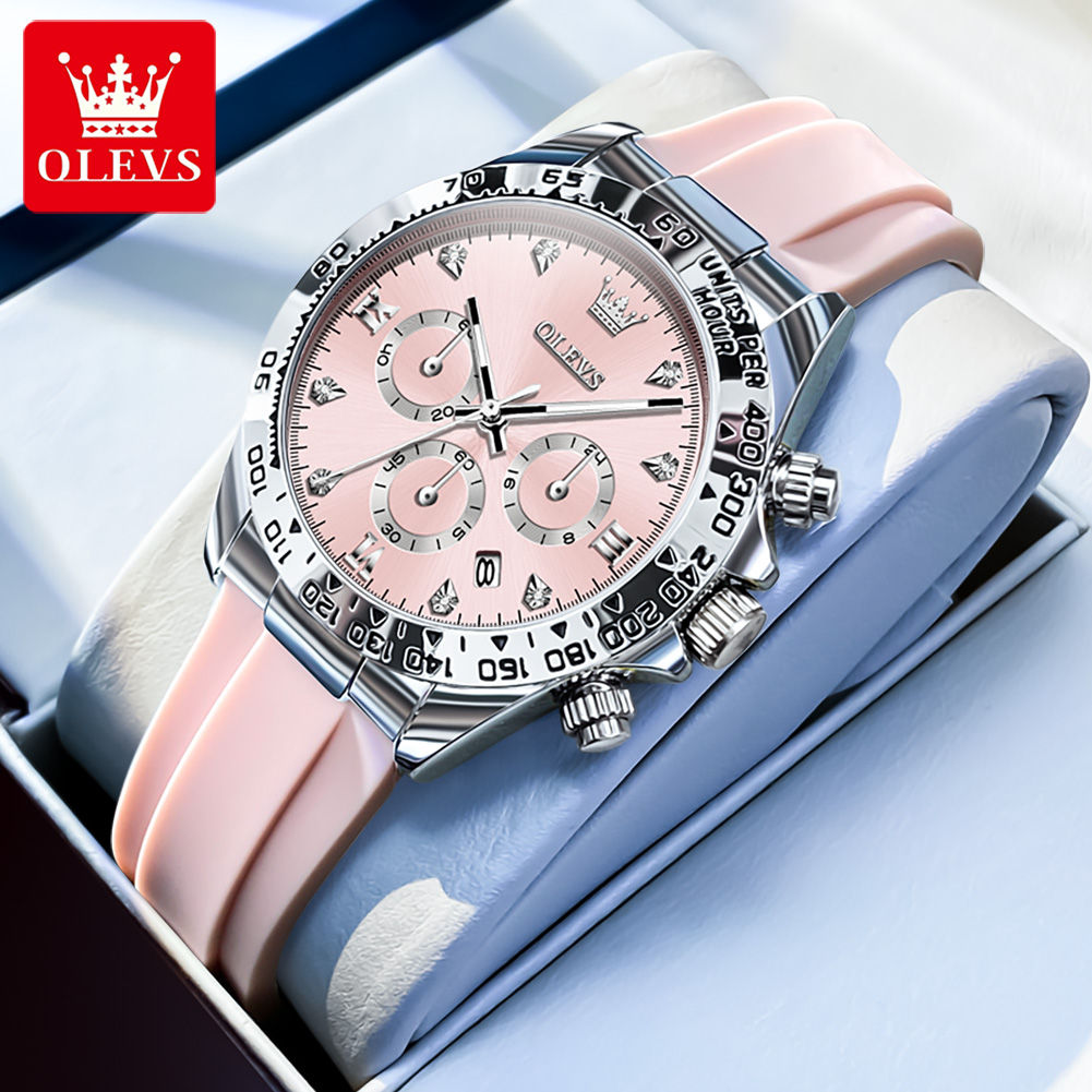 OLEVS 5618 Woman Watch Silicone Strap Luxury Brand Original Quartz Watch for Wom