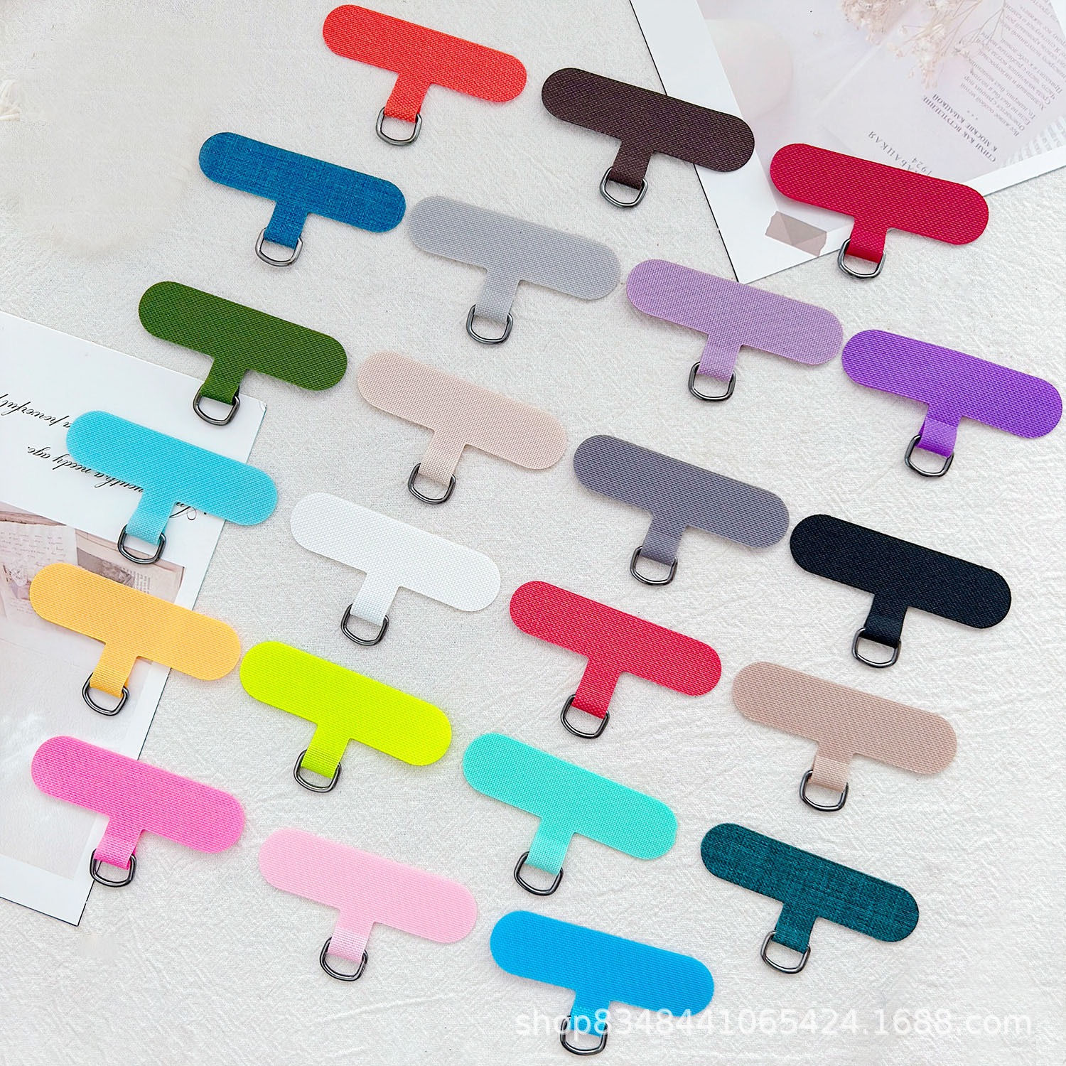 Phone Lanyard Anti-lost Lanyard Strap Detachable Colorful Gasket Metal Ring Clip