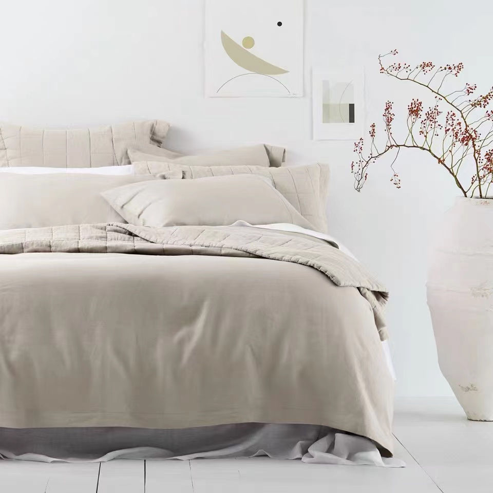 Thumbnail: Pure Linen Bedding Set, Natural Flax Duvet Cover Set With Pillowcase, Modern 220