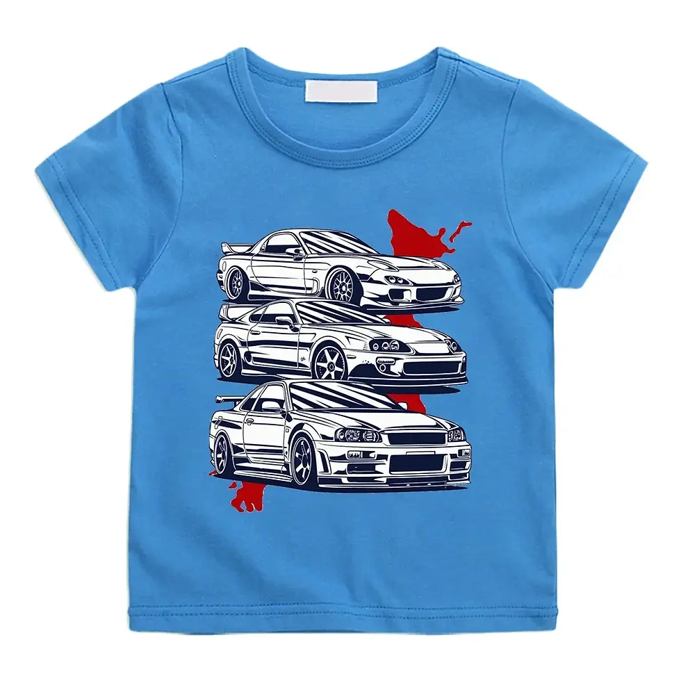Cartoon Japan Anime Initial D Tshirt Kids Car Print Casual for Children Unisex F
