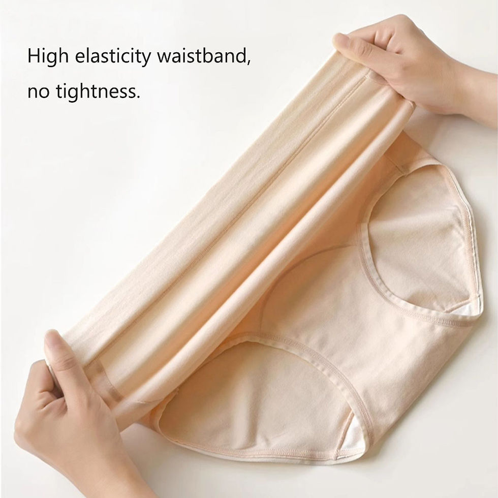الصورة المصغرة: 3Pcs/set Women's High Waisted Cotton Panties Full Coverage Briefs Large Size Com
