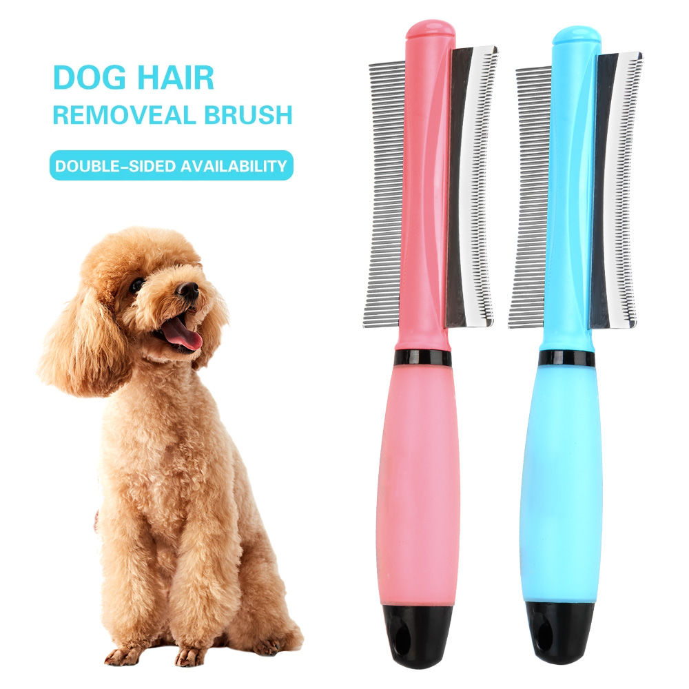 Double-Sided Cat Grooming Tool Pet Hair Comb Easy Deshedding Brush For Long Smal