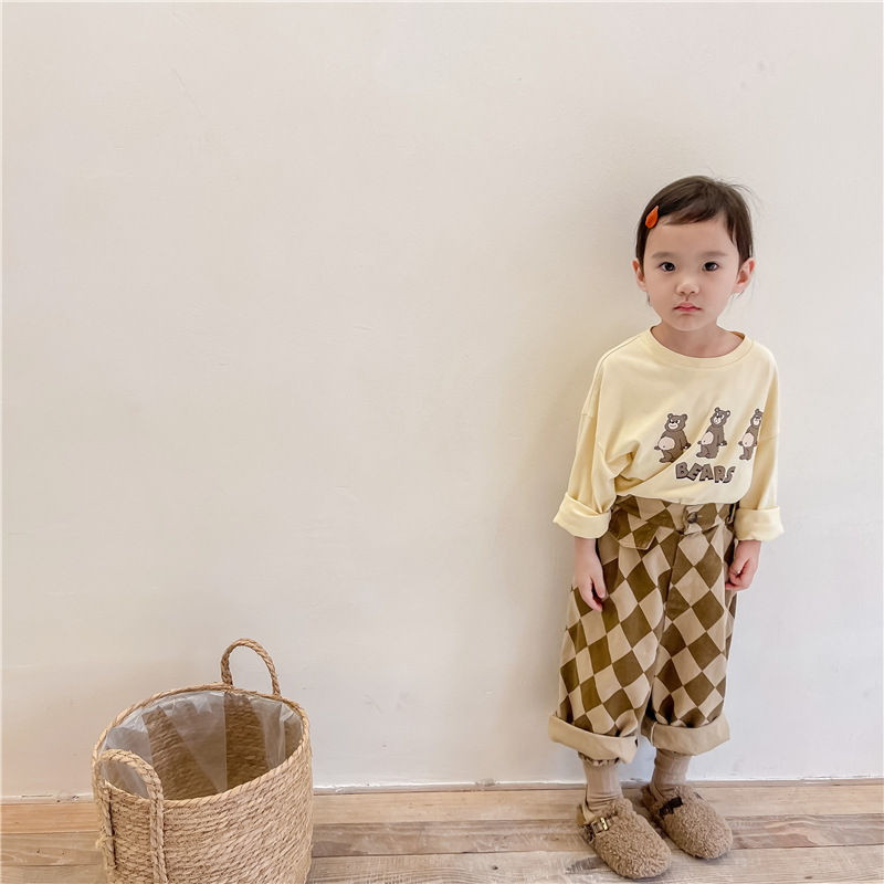 الصورة المصغرة: 2025 New Autumn Baby Boys Plaid Pants Korean Style Toddlers Kids Casual Loose Ha