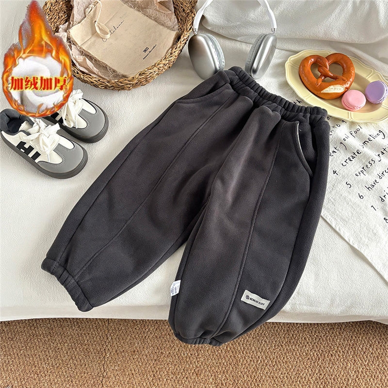 الصورة المصغرة: Boys Thick Fleece Pants Autumn Winter Children Clothes Kids Padded Plus Velvet C