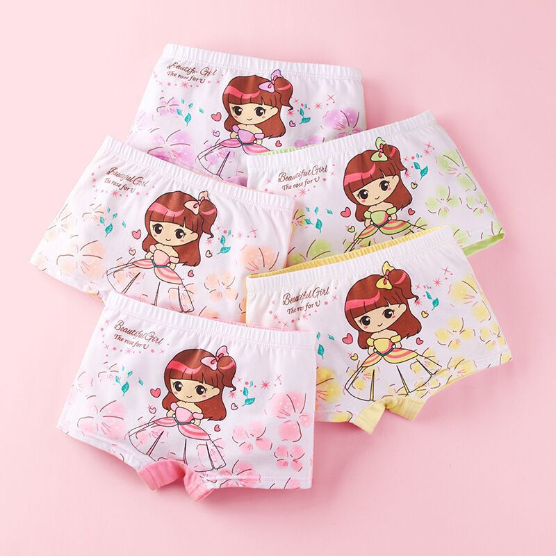 Thumbnail: 4pcs/Lot Girls Skating Big Eyes Anime Briefs Cotton Underwear Kids Breathable Cu