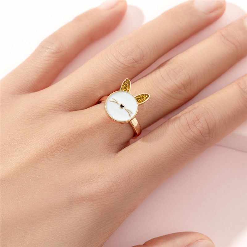 الصورة المصغرة: Funny Cartoon Metal Spinner Rotatable Open Ring For Children Butterfly Flowers A