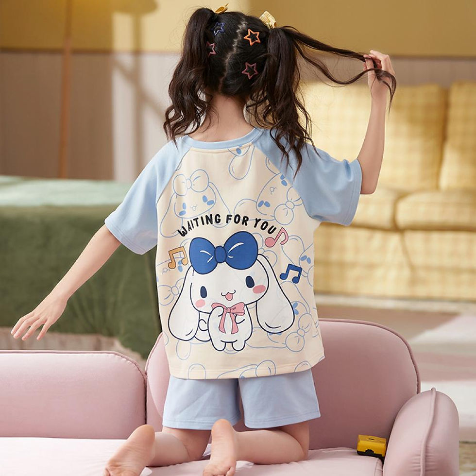 الصورة المصغرة: 2Pcs Pompom Purins Children Pajamas Set Anime Sanrio Kuromi Kawaii Fashion Round