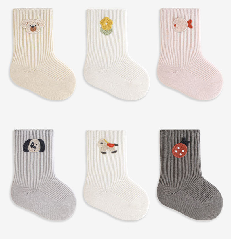 الصورة المصغرة: 3 Pairs a Lot MILANCEL Autumn Baby Socks 0-3T Cartoon Dogs Horse Kids Girls In 