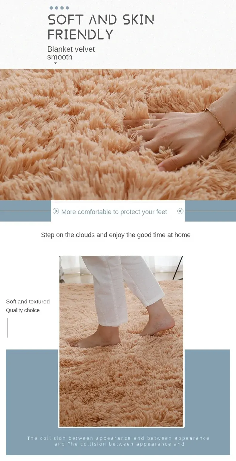 Thumbnail: Soft and Luxurious Silk-Like Carpet for Living Room Bedroom or Study Area Rugs f
