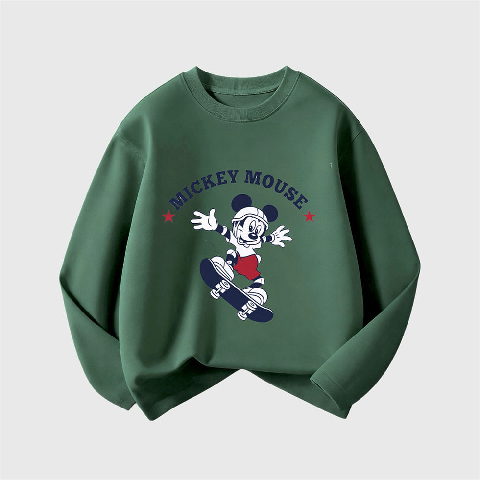 الصورة المصغرة: Long Sleeve T-shirts For Boys Mickey Mouse Crewneck Tops New Style Crewneck Tees