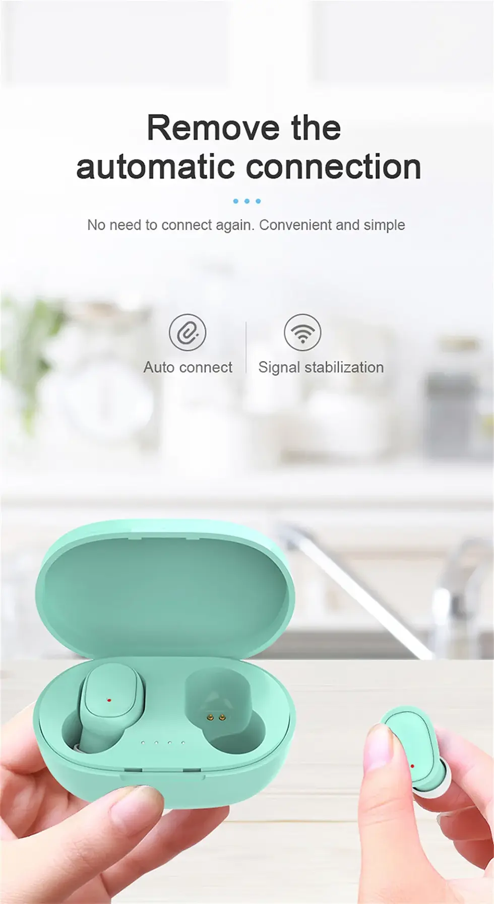 Thumbnail: A6S Wireless Earphones Bluetooth 5.0 Noise Cancelling Sport Headphones HiFi Ster