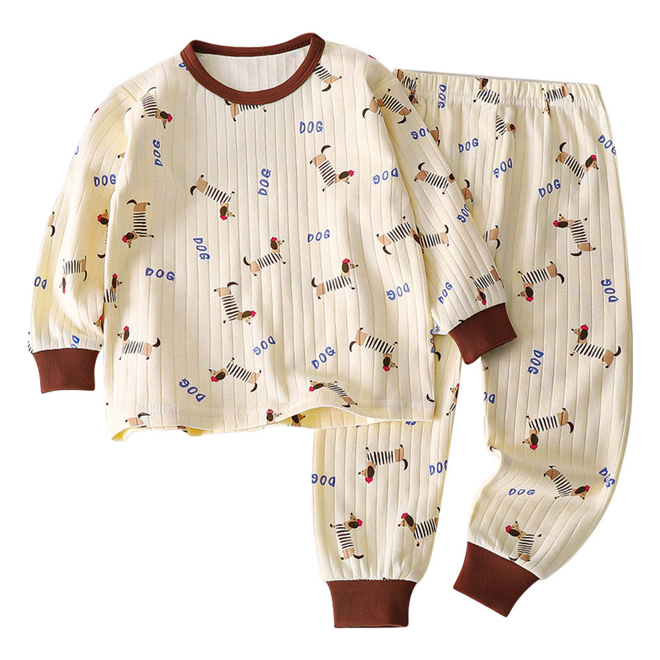 الصورة المصغرة: Kids Casual Autumn Long Sleeve Pajamas Set Boys and Girls Cartoon Print Home Wea