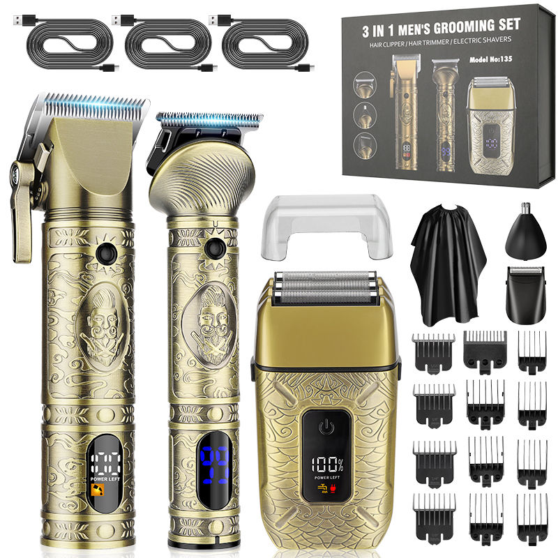 Resuxi 135 3 in 1 Professional All Metal Hair Clipper Hair Trimmer Electric Shav