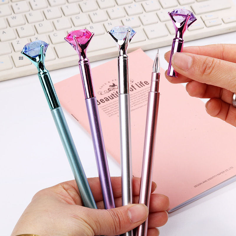 24 Pcs Wholesale Creative Plastic Big Diamond Gel Pen for Gift Pen Student Pen F