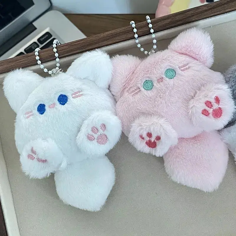 الصورة المصغرة: 1-20PCS Cute Plush Long Tail Cat Pendant Cat Doll Doll School Bag Charm Key Char