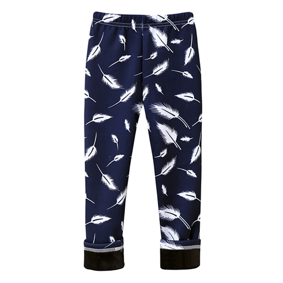 الصورة المصغرة: Girls Warm Plush Long Pants for Autumn Spring Cartoon Butterfly Striped Soft Coz