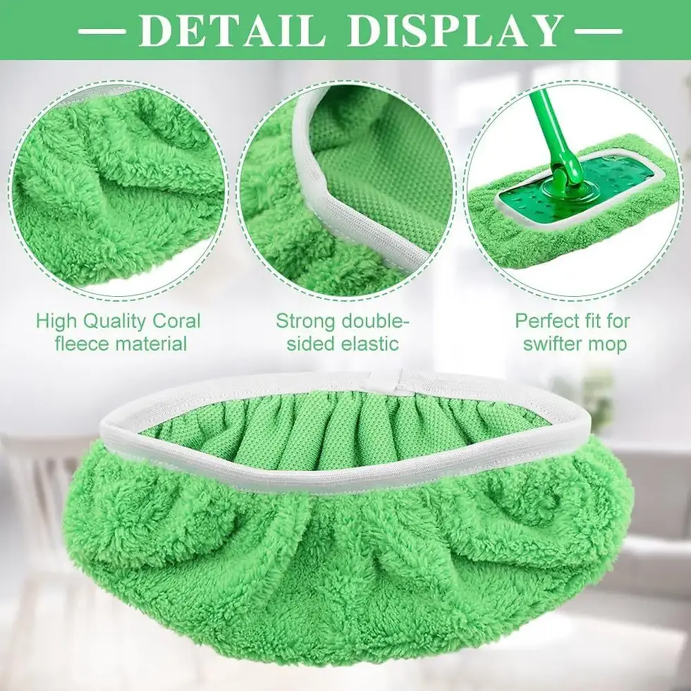 الصورة المصغرة: Sweeper Wet & Dry Cleaning Cloths Reusable Microfiber Mop Pads Green Furniture F